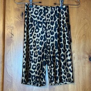 Haute Monde Leopard Print Biker Shorts, Size: S